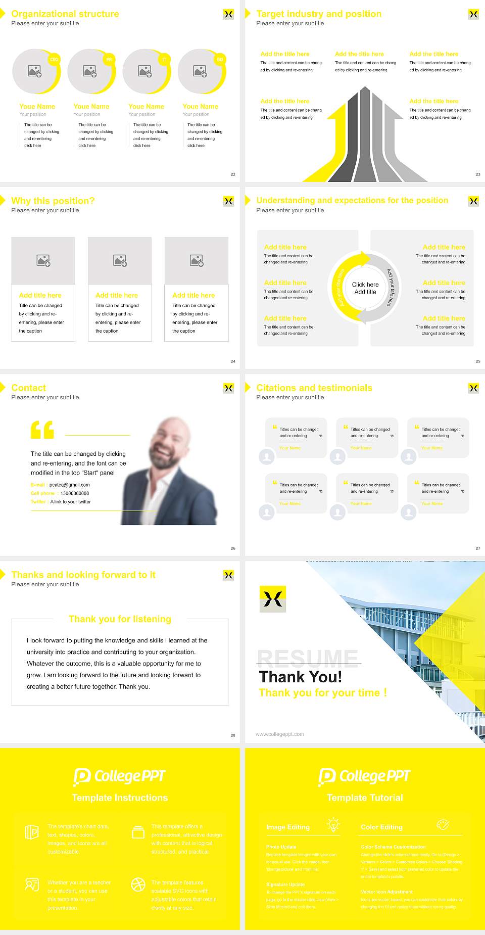 Hijiyama University Resume PPT Template4:3 ratio PPT effect preview image4
