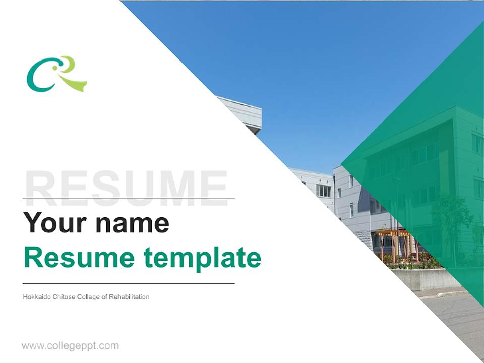 Hokkaido Chitose College of Rehabilitation Resume PPT Template4:3 ratio PPT effect preview image5