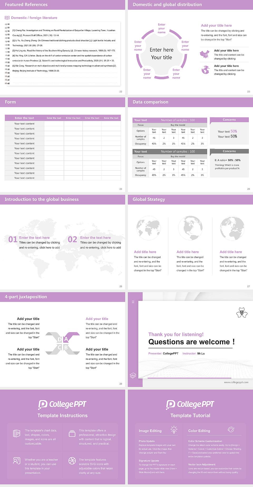 Gunma Prefectural Women’s University Thesis Proposal/Graduation Defense PPT Template4:3 ratio PPT effect preview image4