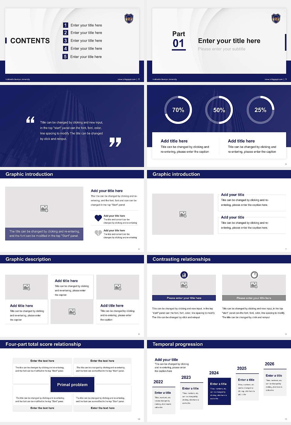Hokkaido Bunkyo University Thesis Proposal/Graduation Defense PPT Template16:9 ratio PPT effect preview image2