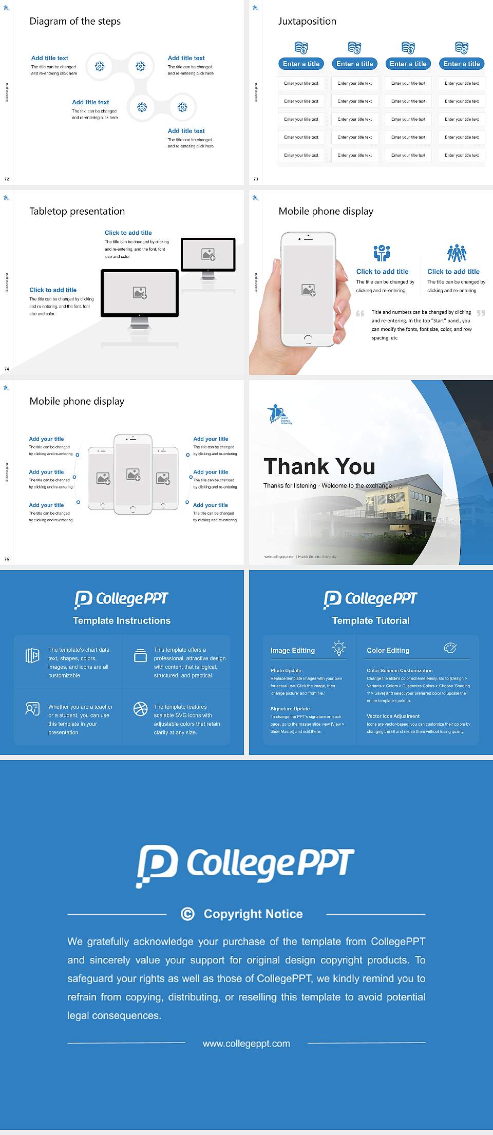 Health Science University Competition/Entrepreneurship Contest PPT Template4:3 ratio PPT effect preview image9