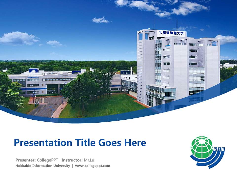 Hokkaido Information University Course/Courseware Creation PPT Template4:3 ratio PPT effect preview image5