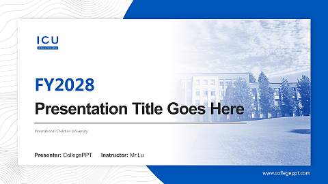 International Christian University Academic Presentation/Research Findings Report PPT Template