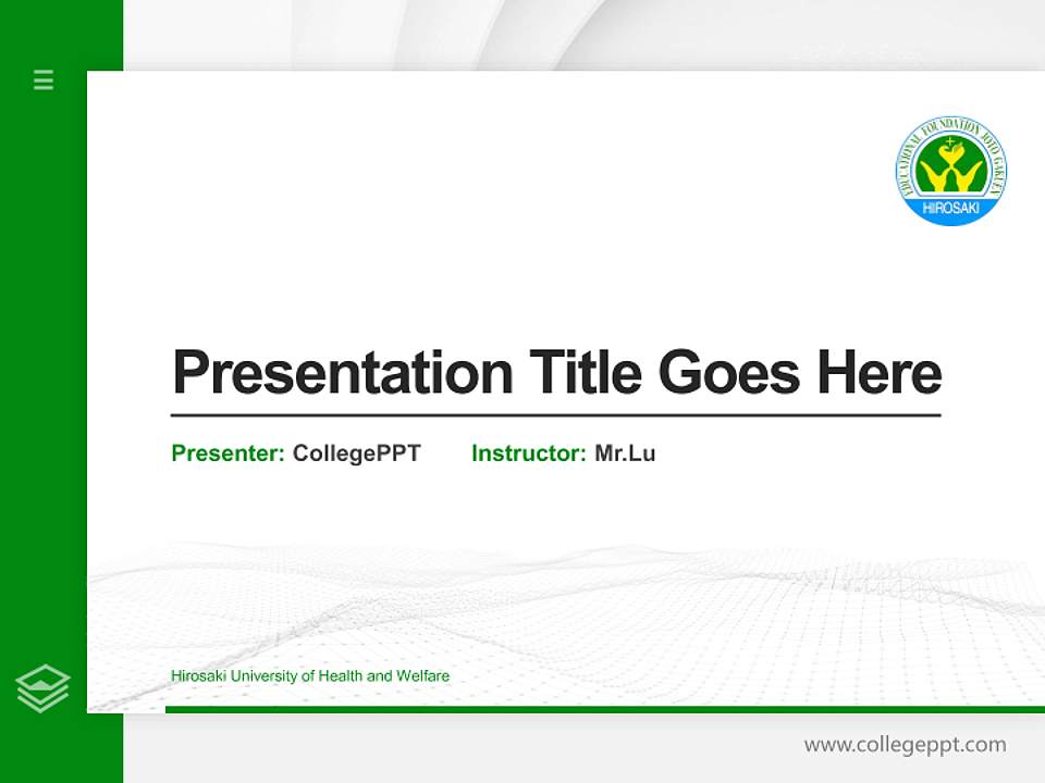 Hirosaki University of Health and Welfare Thesis Proposal/Graduation Defense PPT Template4:3 ratio PPT effect preview image5