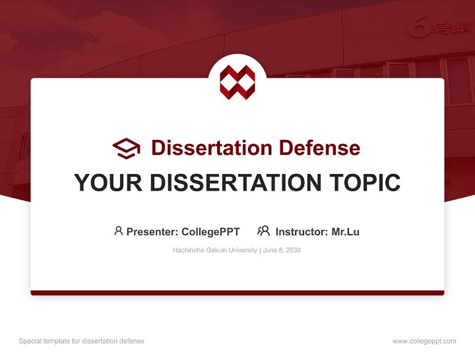 Hachinohe Gakuin University Graduation Thesis Defense PPT Template4:3 ratio PPT effect preview image7