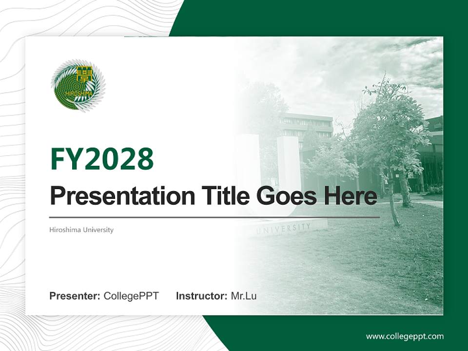 Hiroshima University Academic Presentation/Research Findings Report PPT Template4:3 ratio PPT effect preview image5