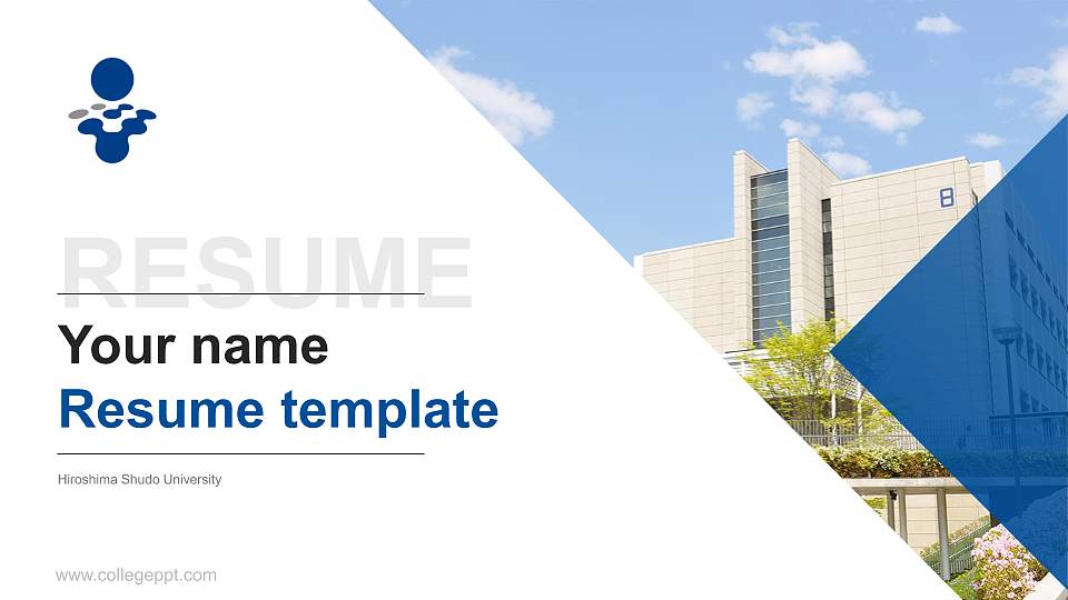 Hiroshima Shudo University Resume PPT Template16:9 ratio PPT effect preview image