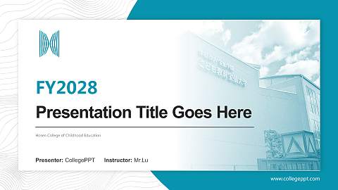 Hosen College of Childhood Education Academic Presentation/Research Findings Report PPT Template
