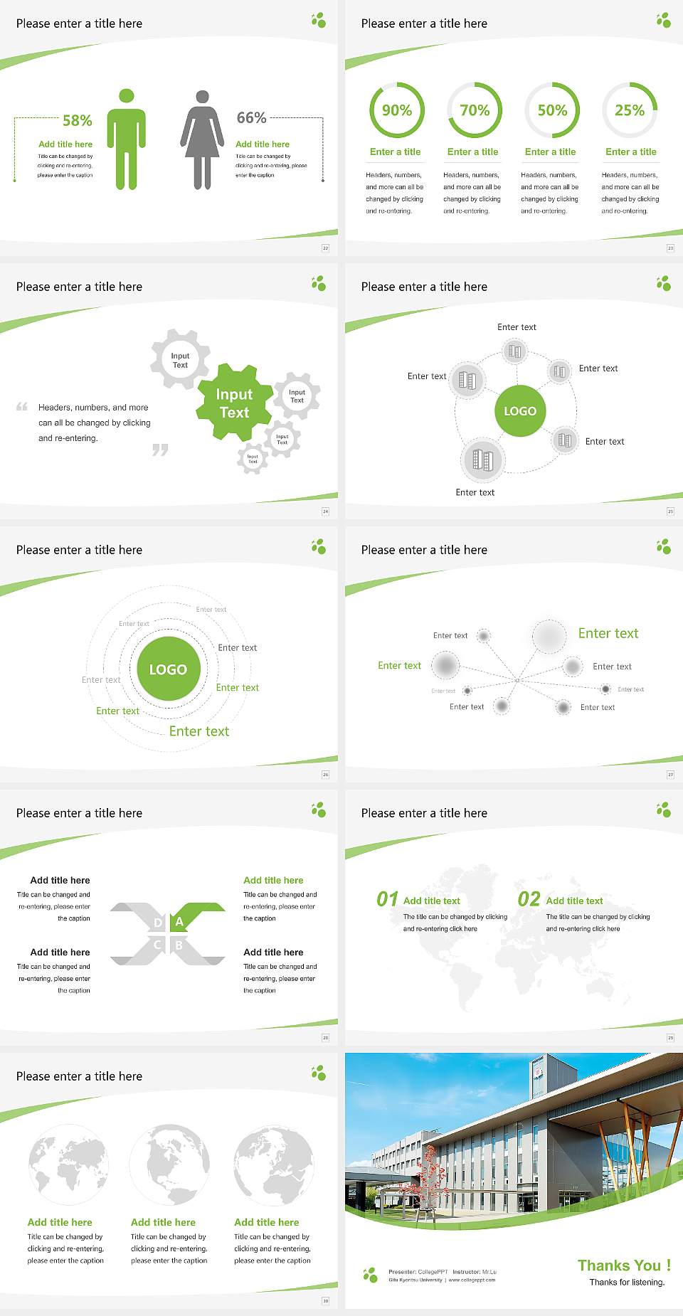 Gifu Kyoritsu University Course/Courseware Creation PPT Template4:3 ratio PPT effect preview image4