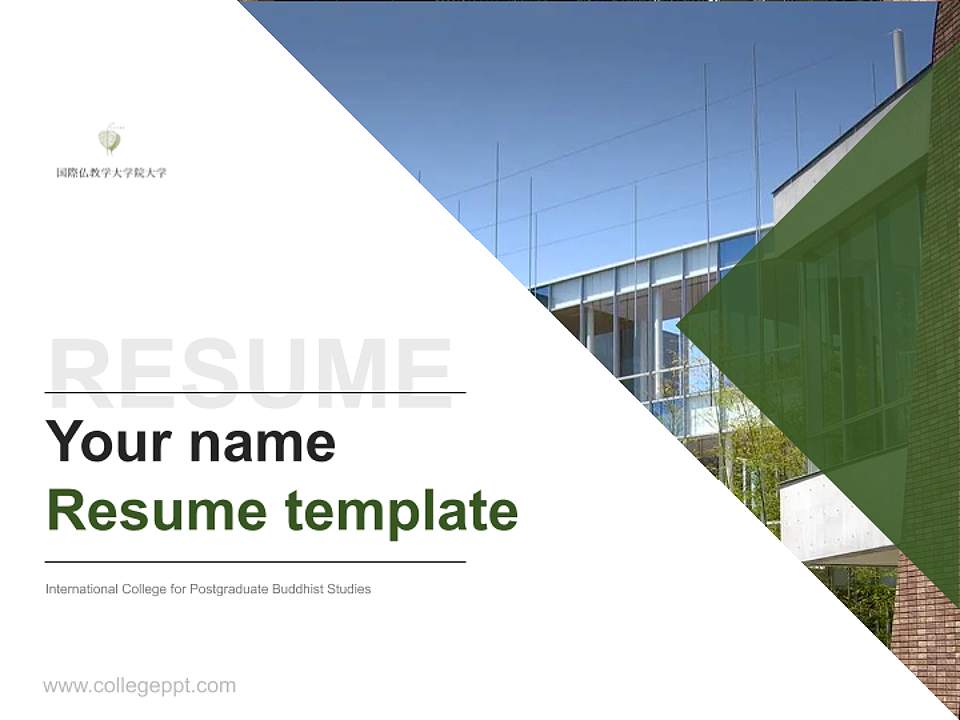 International College for Postgraduate Buddhist Studies Resume PPT Template4:3 ratio PPT effect preview image5
