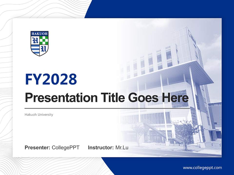 Hakuoh University Academic Presentation/Research Findings Report PPT Template4:3 ratio PPT effect preview image5
