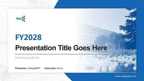 Hokkaido University of Education Academic Presentation/Research Findings Report PPT Template