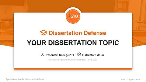 Graduate Institute for Entrepreneurial Studies Graduation Thesis Defense PPT Template