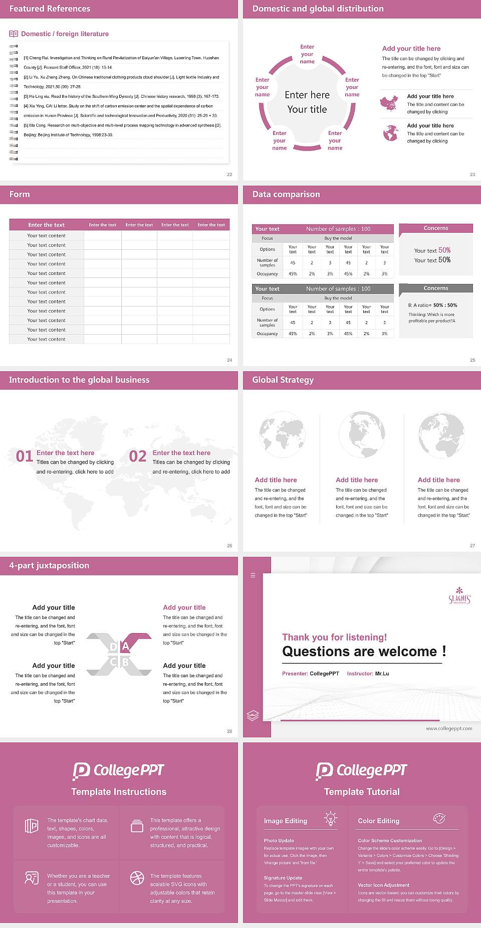 Heian Jogakuin (St. Agnes’) University Thesis Proposal/Graduation Defense PPT Template4:3 ratio PPT effect preview image4