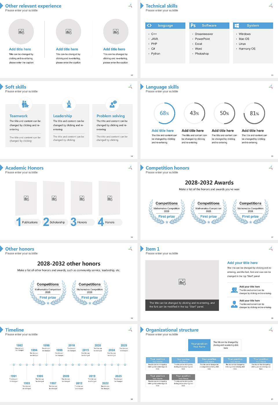 Hiroshima City University Resume PPT Template16:9 ratio PPT effect preview image3
