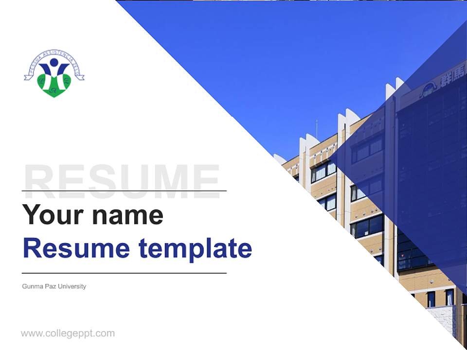 Gunma Paz University Resume PPT Template4:3 ratio PPT effect preview image5