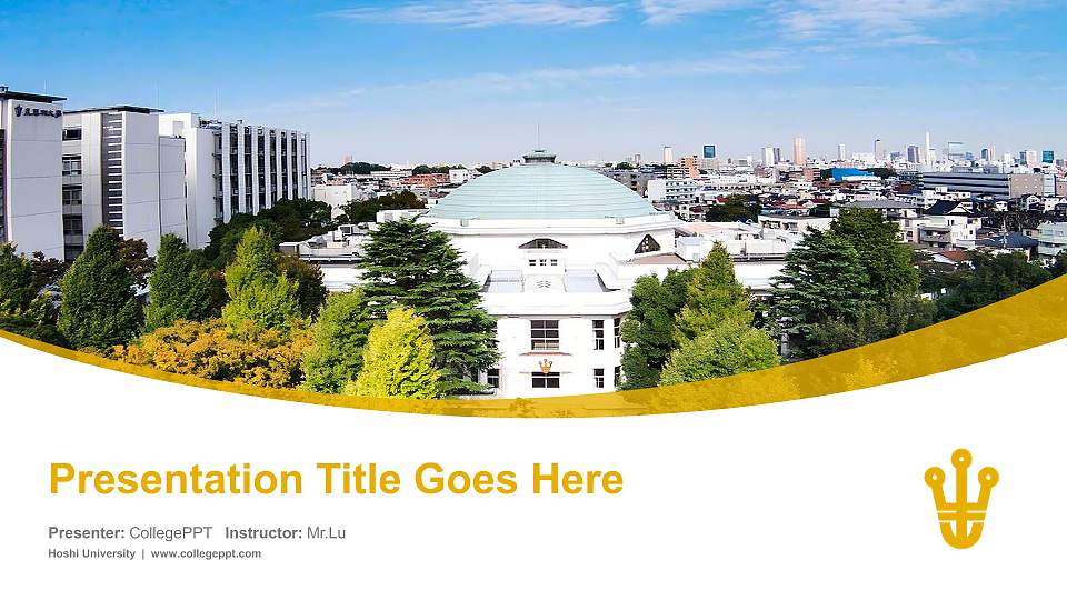 Hoshi University Course/Courseware Creation PPT Template16:9 ratio PPT effect preview image