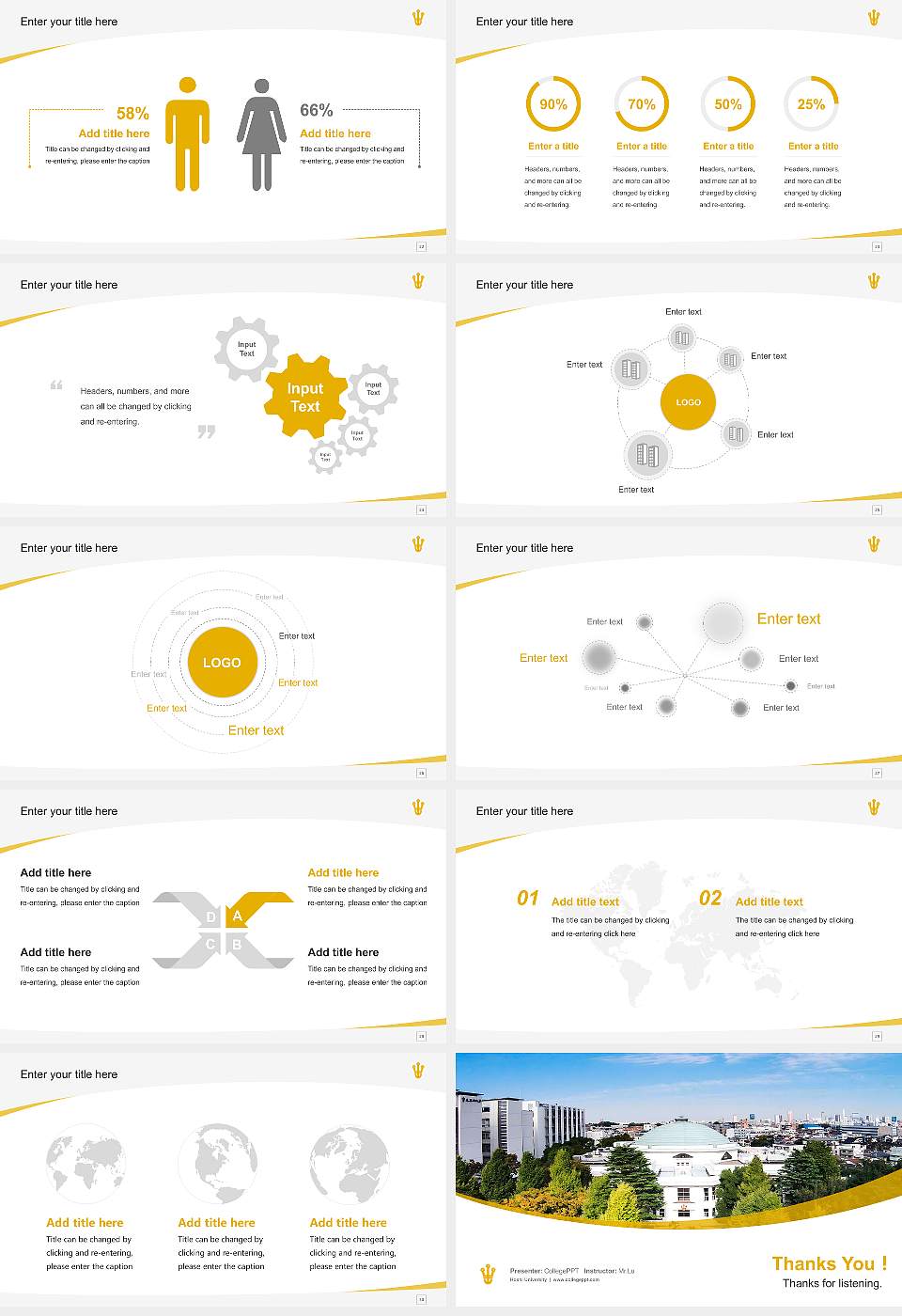 Hoshi University Course/Courseware Creation PPT Template16:9 ratio PPT effect preview image4