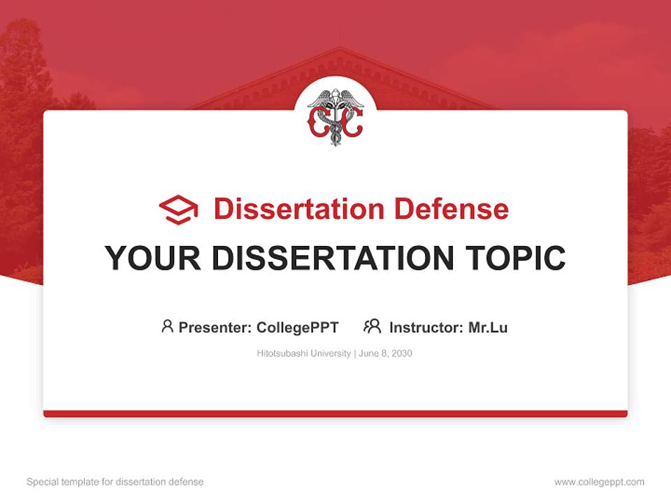 Hitotsubashi University Graduation Thesis Defense PPT Template4:3 ratio PPT effect preview image7