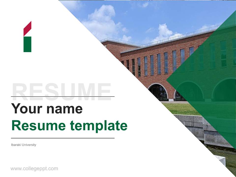 Ibaraki University Resume PPT Template4:3 ratio PPT effect preview image5