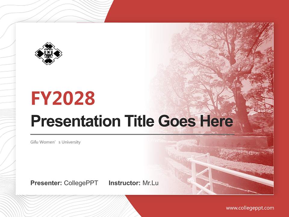 Gifu Women’s University Academic Presentation/Research Findings Report PPT Template4:3 ratio PPT effect preview image5