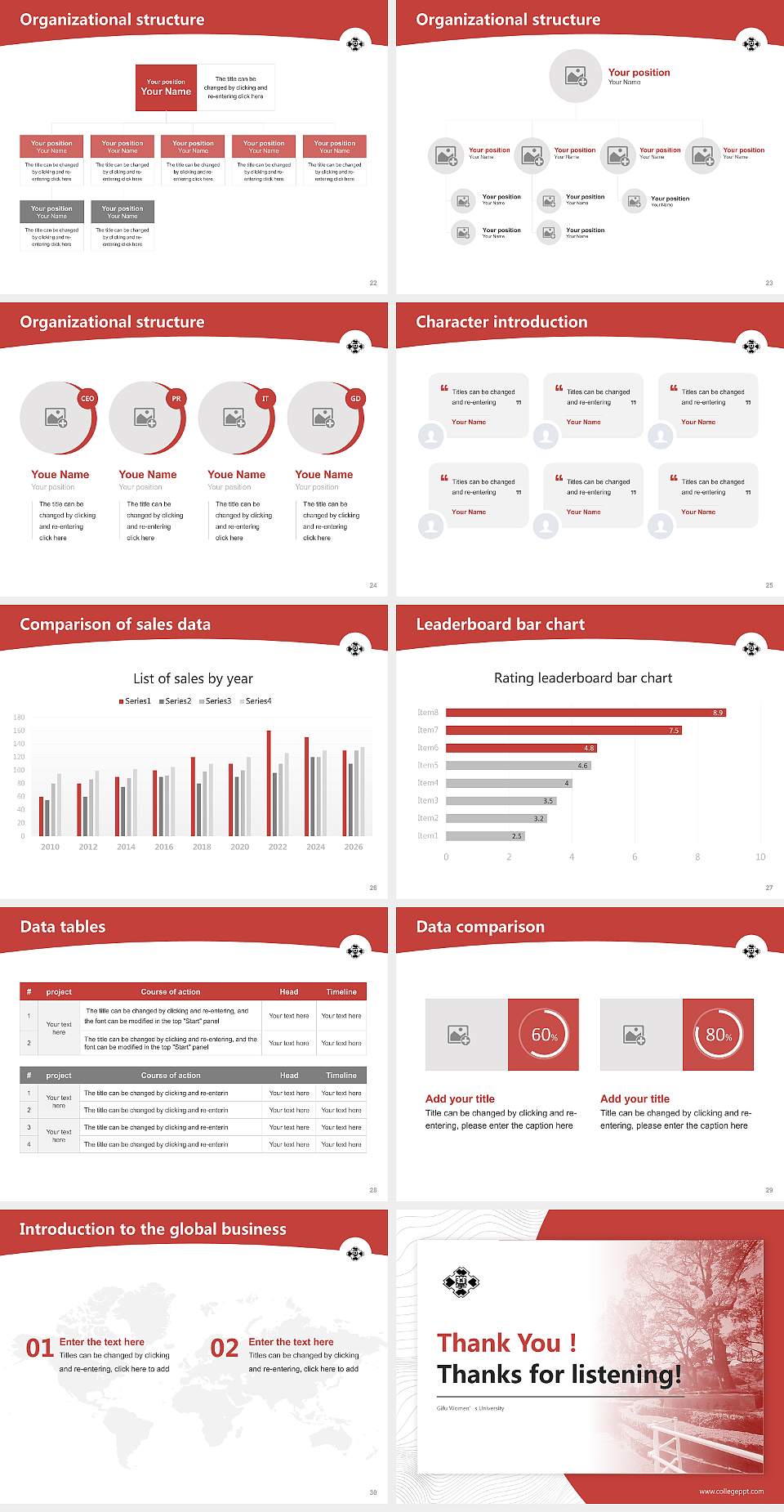 Gifu Women’s University Academic Presentation/Research Findings Report PPT Template4:3 ratio PPT effect preview image4
