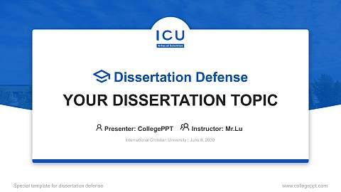 International Christian University Graduation Thesis Defense PPT Template
