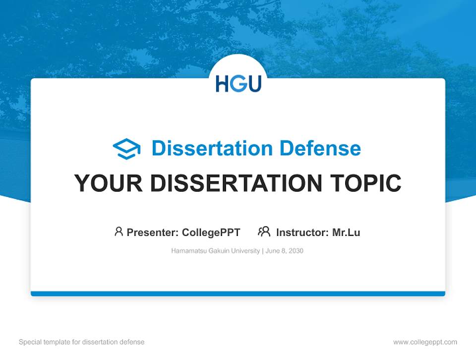 Hamamatsu Gakuin University Graduation Thesis Defense PPT Template4:3 ratio PPT effect preview image7