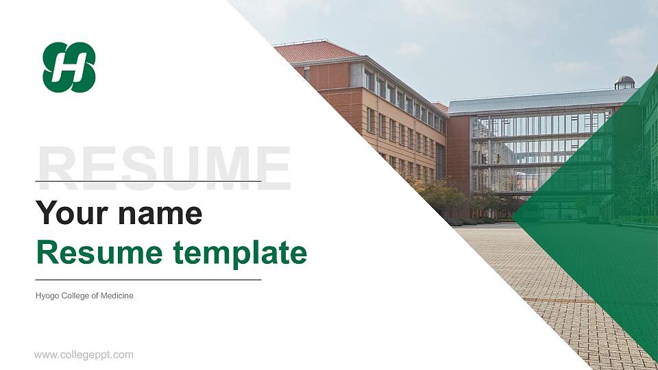 Hyogo College of Medicine Resume PPT Template16:9 ratio PPT effect preview image