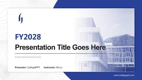 Hiroshima Kokusai Gakuin University Academic Presentation/Research Findings Report PPT Template