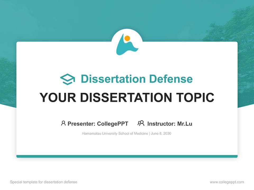 Hamamatsu University School of Medicine Graduation Thesis Defense PPT Template4:3 ratio PPT effect preview image7
