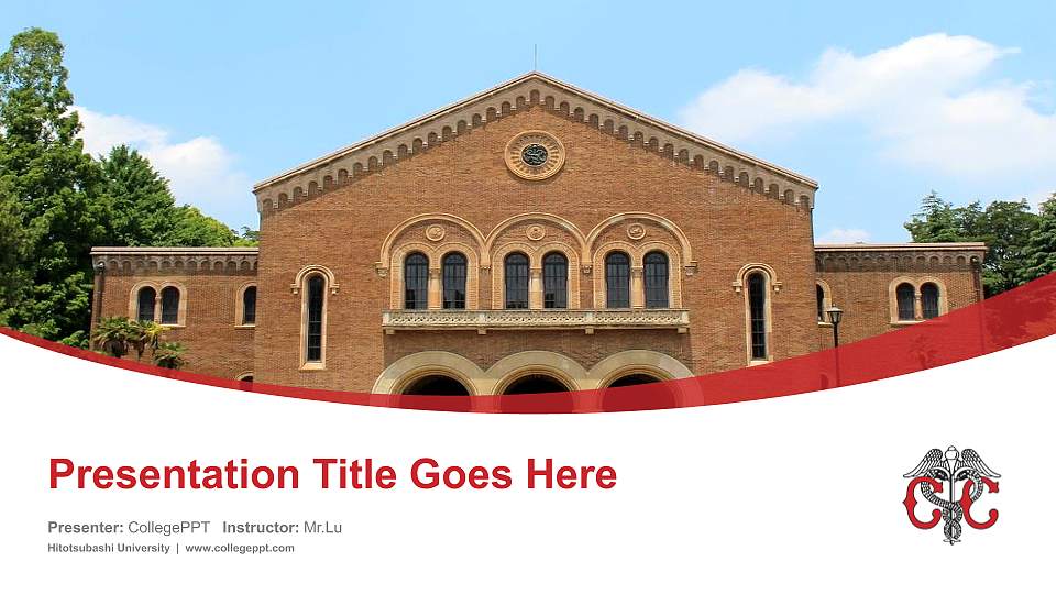 Hitotsubashi University Course/Courseware Creation PPT Template16:9 ratio PPT effect preview image