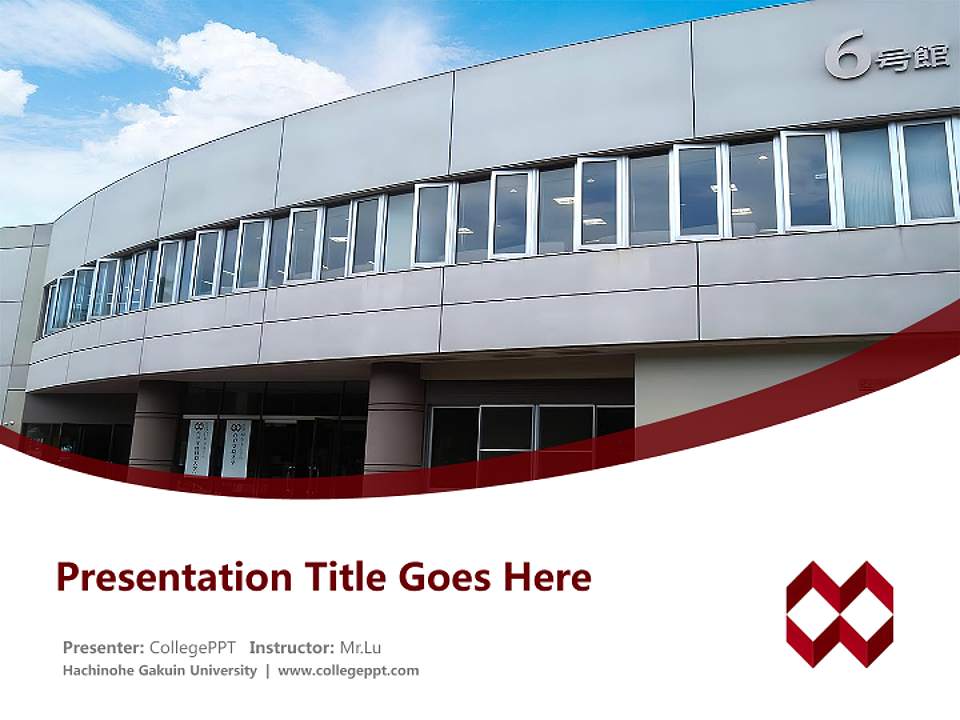 Hachinohe Gakuin University Course/Courseware Creation PPT Template4:3 ratio PPT effect preview image5