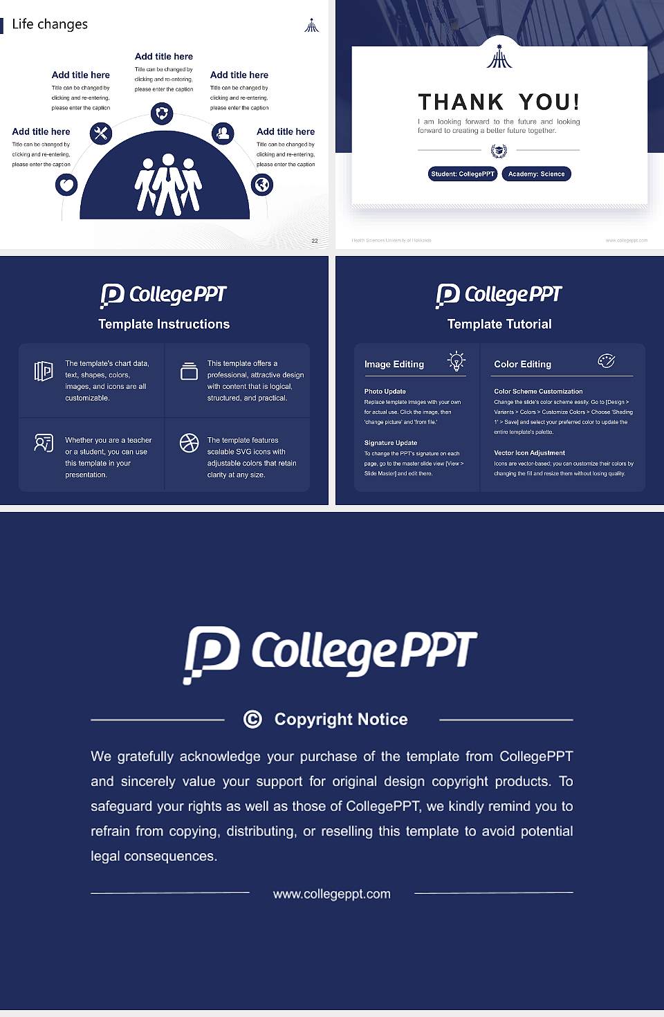 Health Sciences University of Hokkaido National Scholarship Defense PPT Template4:3 ratio PPT effect preview image4