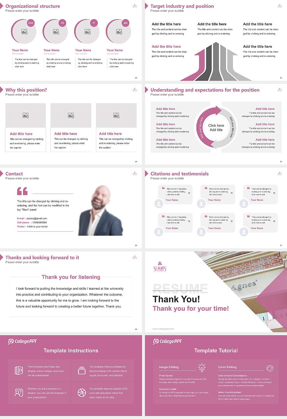 Heian Jogakuin (St. Agnes’) University Resume PPT Template16:9 ratio PPT effect preview image4