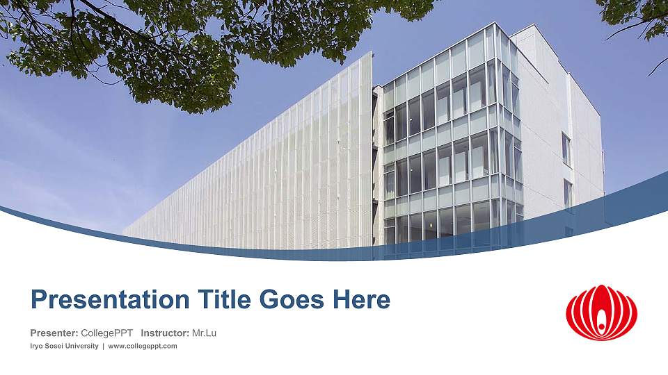 Iryo Sosei University Course/Courseware Creation PPT Template16:9 ratio PPT effect preview image