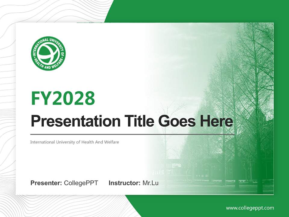 International University of Health And Welfare Academic Presentation/Research Findings Report PPT Template4:3 ratio PPT effect preview image5