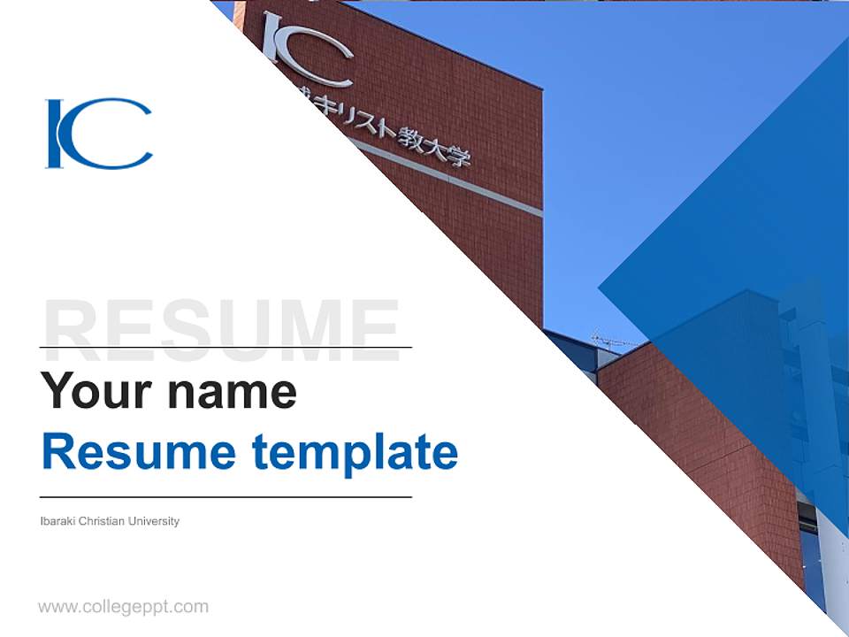 Ibaraki Christian University Resume PPT Template4:3 ratio PPT effect preview image5
