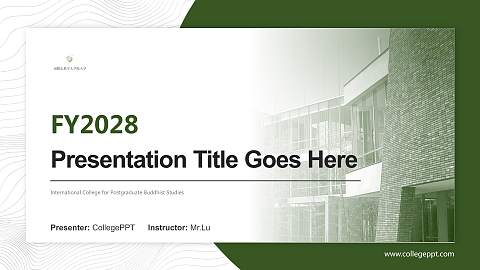 International College for Postgraduate Buddhist Studies Academic Presentation/Research Findings Report PPT Template