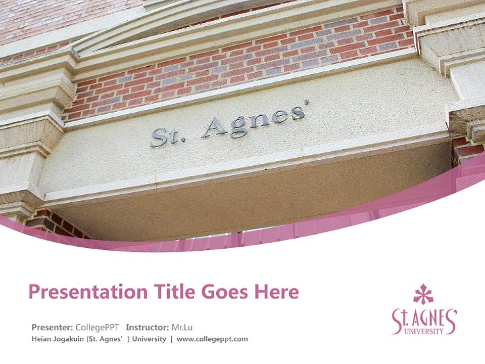 Heian Jogakuin (St. Agnes’) University Course/Courseware Creation PPT Template4:3 ratio PPT effect preview image5