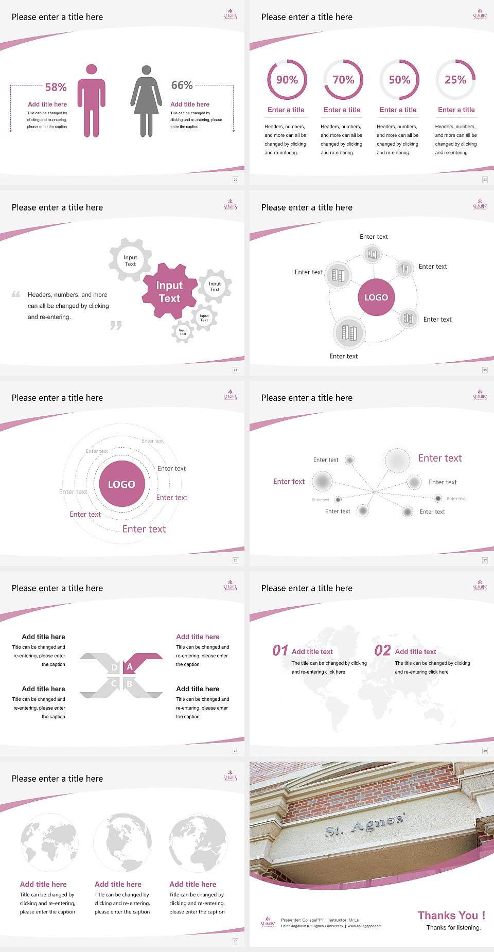 Heian Jogakuin (St. Agnes’) University Course/Courseware Creation PPT Template4:3 ratio PPT effect preview image4