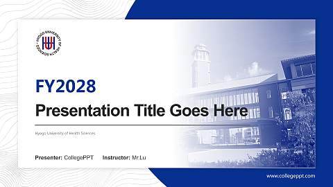 Hyogo University of Health Sciences Academic Presentation/Research Findings Report PPT Template