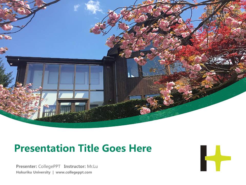 Hokuriku University Course/Courseware Creation PPT Template4:3 ratio PPT effect preview image5