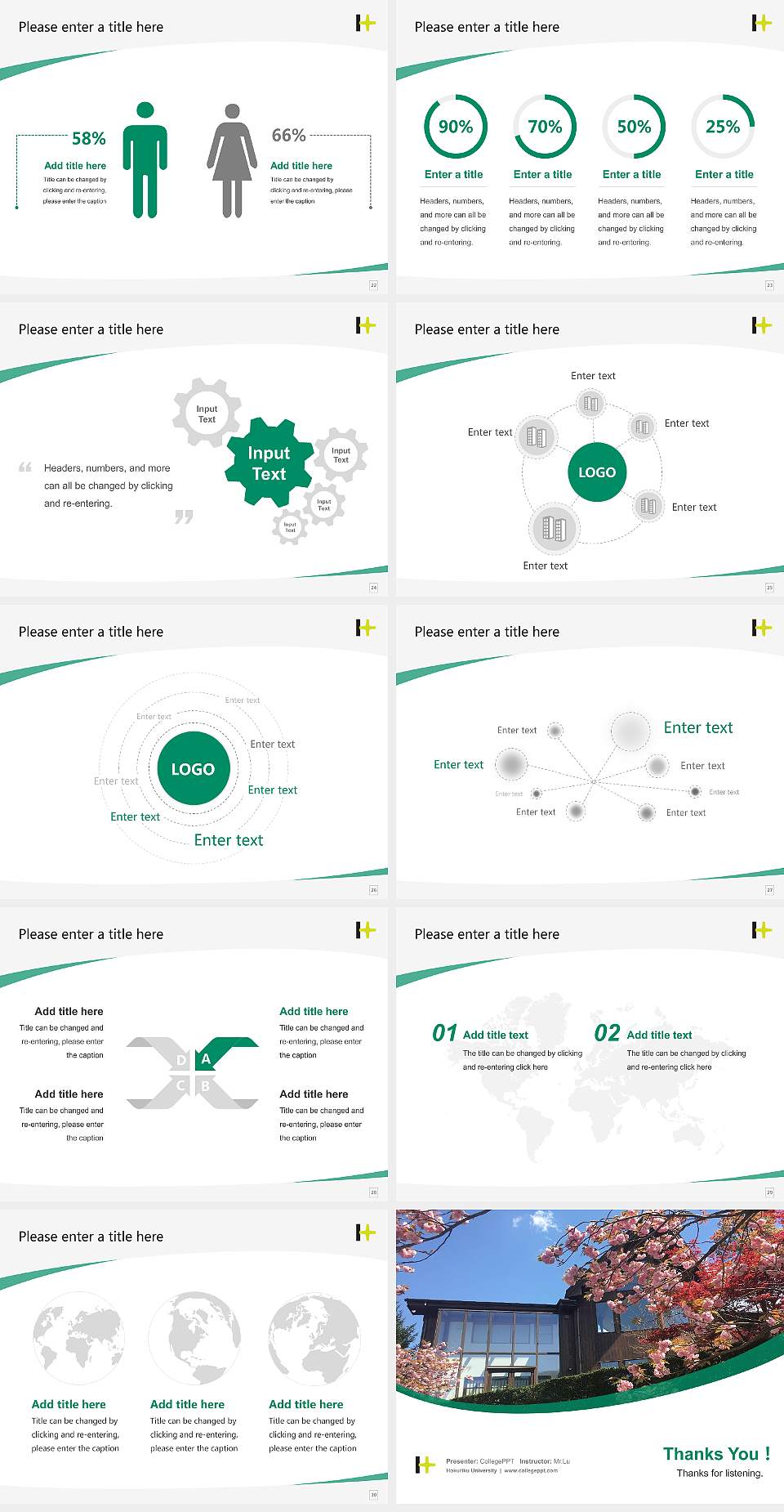 Hokuriku University Course/Courseware Creation PPT Template4:3 ratio PPT effect preview image4