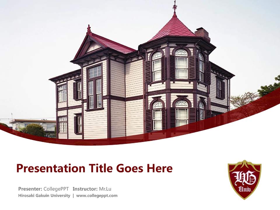 Hirosaki Gakuin University Course/Courseware Creation PPT Template4:3 ratio PPT effect preview image5