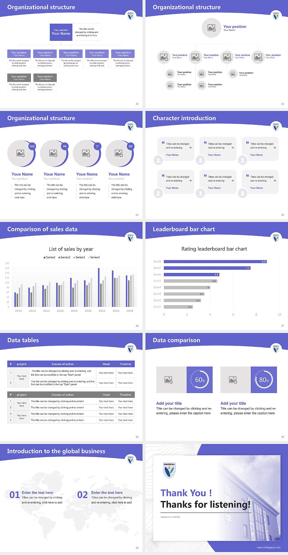 Hanazono University Academic Presentation/Research Findings Report PPT Template4:3 ratio PPT effect preview image4