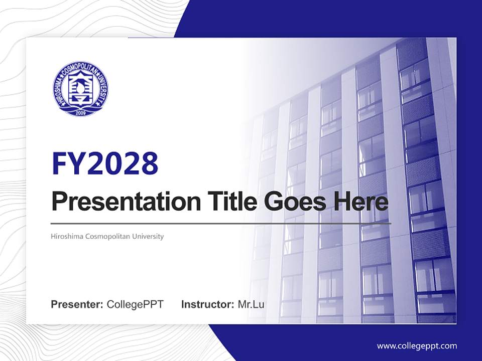 Hiroshima Cosmopolitan University Academic Presentation/Research Findings Report PPT Template4:3 ratio PPT effect preview image5