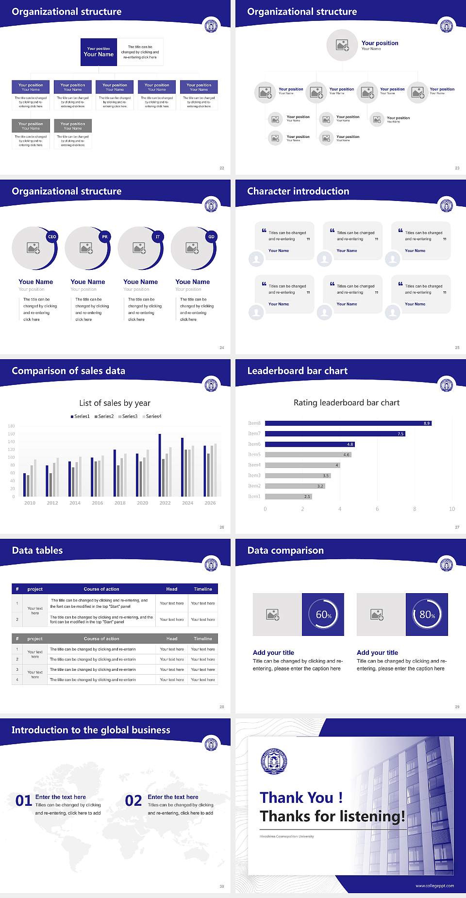 Hiroshima Cosmopolitan University Academic Presentation/Research Findings Report PPT Template4:3 ratio PPT effect preview image4