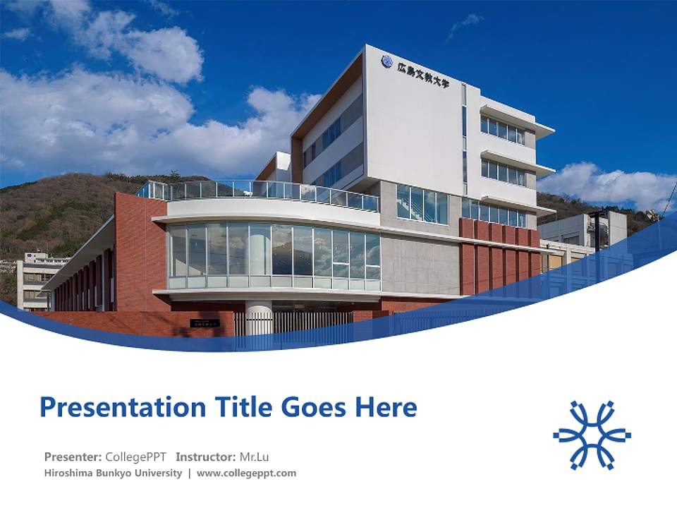 Hiroshima Bunkyo University Course/Courseware Creation PPT Template4:3 ratio PPT effect preview image5