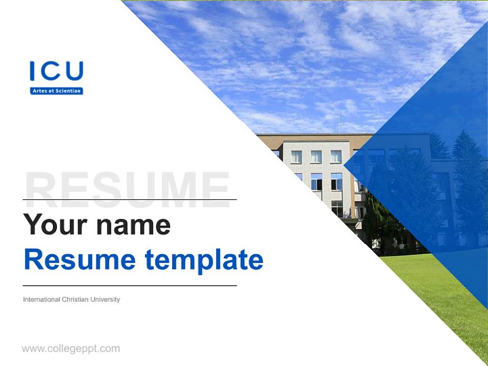 International Christian University Resume PPT Template4:3 ratio PPT effect preview image5